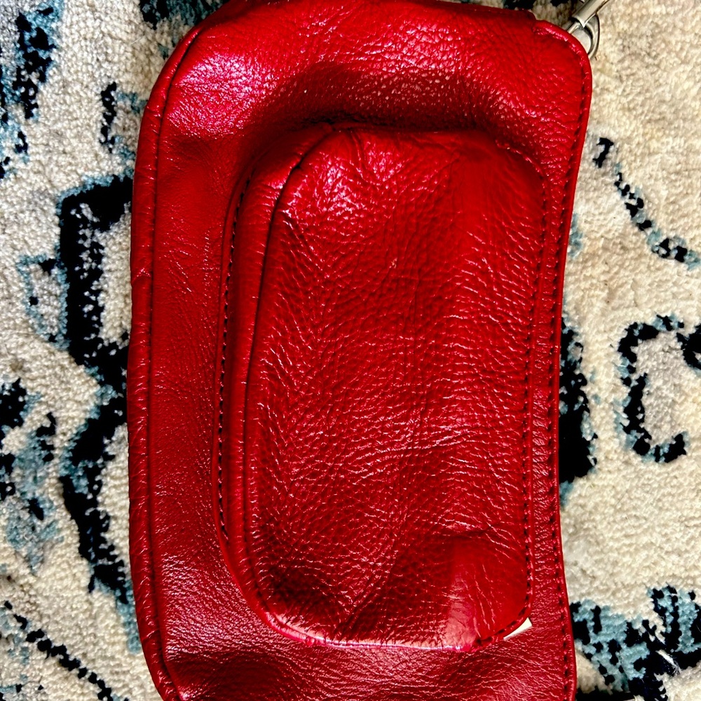 Clarks small red leather purse